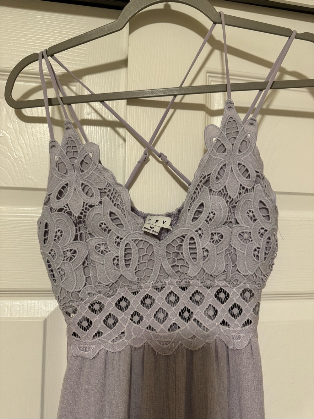 HYFVE Lace Bodice Spaghetti Strap dress in Lavender